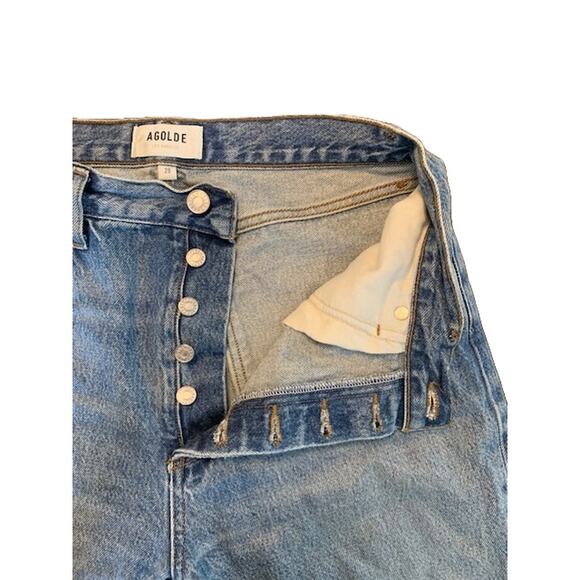AGOLDE-High Rise Straight Leg Jeans-Classic Denim-100% Cotton-Blue-Women’s-28 - Picture 5 of 6